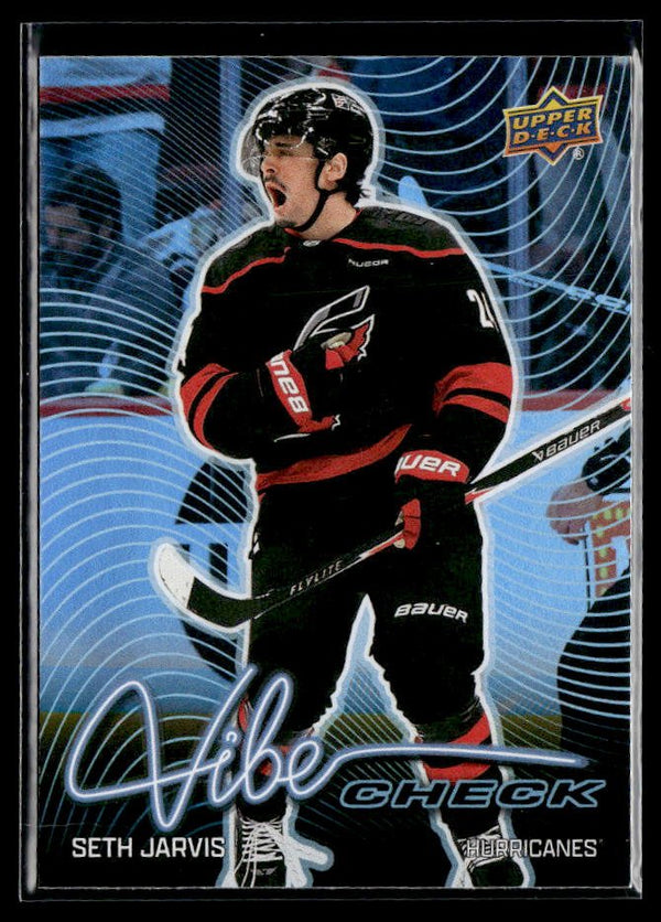 Hockey single: Seth Jarvis #VC-18 (Vibe Check) from 2026-27 Upper Deck Series 1