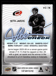 2026-27 Upper Deck Series 1 Hockey Vibe Check #VC-18 Seth Jarvis (2)
