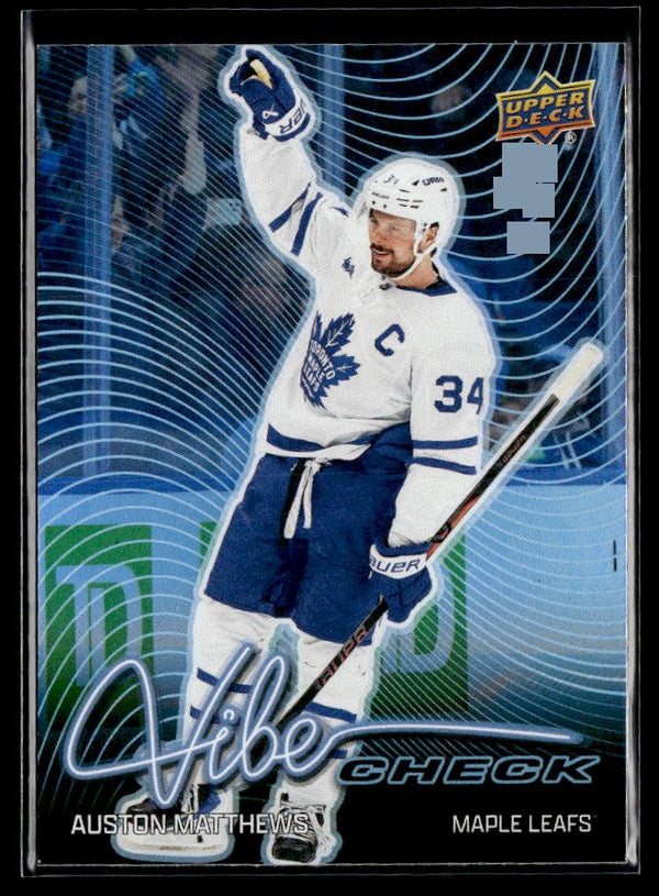 Auston Matthews - #VC-19 Vibe Check hockey card from 2026-27 Upper Deck Series 1