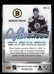 2026-27 Upper Deck Series 1 Hockey Vibe Check #VC-3 Morgan Geekie (2)