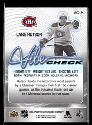 2026-27 Upper Deck Series 1 Hockey Vibe Check #VC-9 Lane Hutson (2)