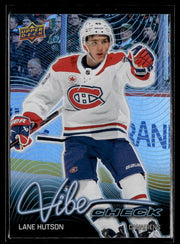Lane Hutson - #VC-9 Vibe Check hockey card from 2026-27 Upper Deck Series 1