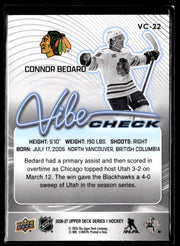 2026-27 Upper Deck Series 1 Hockey Vibe Check #VC-22 Connor Bedard (2)