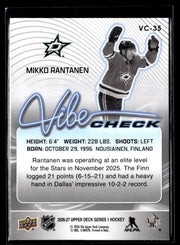 2026-27 Upper Deck Series 1 Hockey Vibe Check #VC-35 Mikko Rantanen (2)