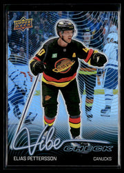 Elias Pettersson - #VC-8 Vibe Check hockey card from 2026-27 Upper Deck Series 1