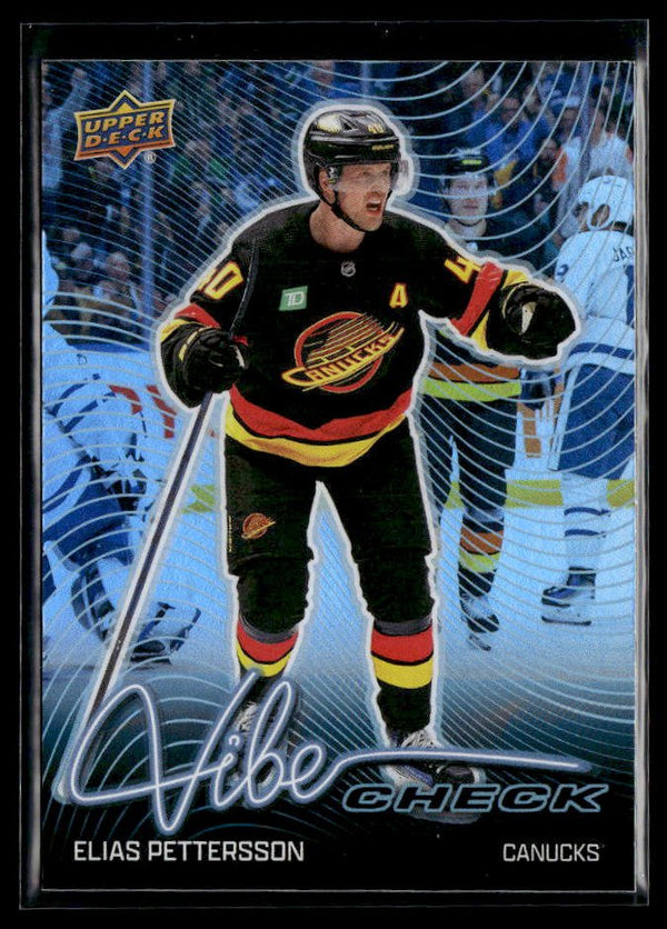 Elias Pettersson - #VC-8 Vibe Check hockey card from 2026-27 Upper Deck Series 1