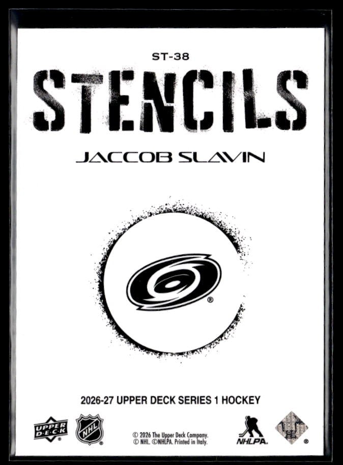 2026-27 Upper Deck Series 1 Hockey Stencils #ST-38 Jaccob Slavin (2)