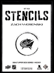 2026-27 Upper Deck Series 1 Hockey Stencils #ST-53 Zach Werenski (2)