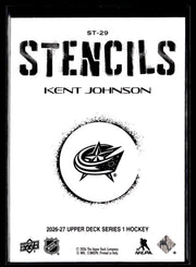 2026-27 Upper Deck Series 1 Hockey Stencils #ST-29 Kent Johnson (2)