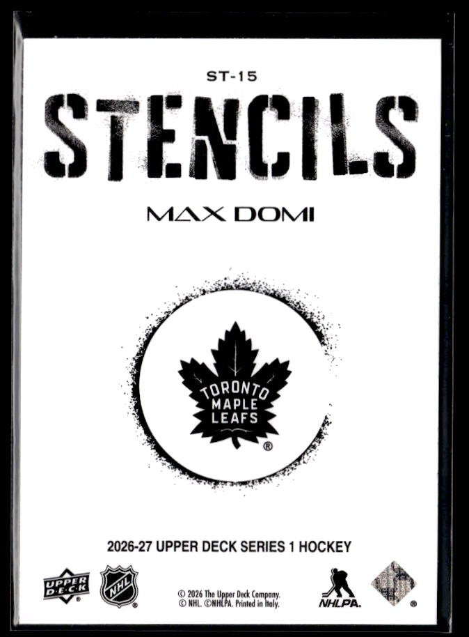 2026-27 Upper Deck Series 1 Hockey Stencils #ST-15 Max Domi (2)