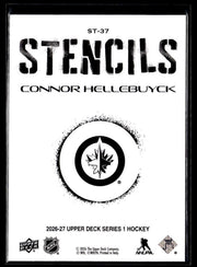 2026-27 Upper Deck Series 1 Hockey Stencils #ST-37 Connor Hellebuyck (2)