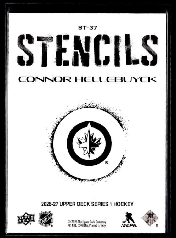 2026-27 Upper Deck Series 1 Hockey Stencils #ST-37 Connor Hellebuyck (2)