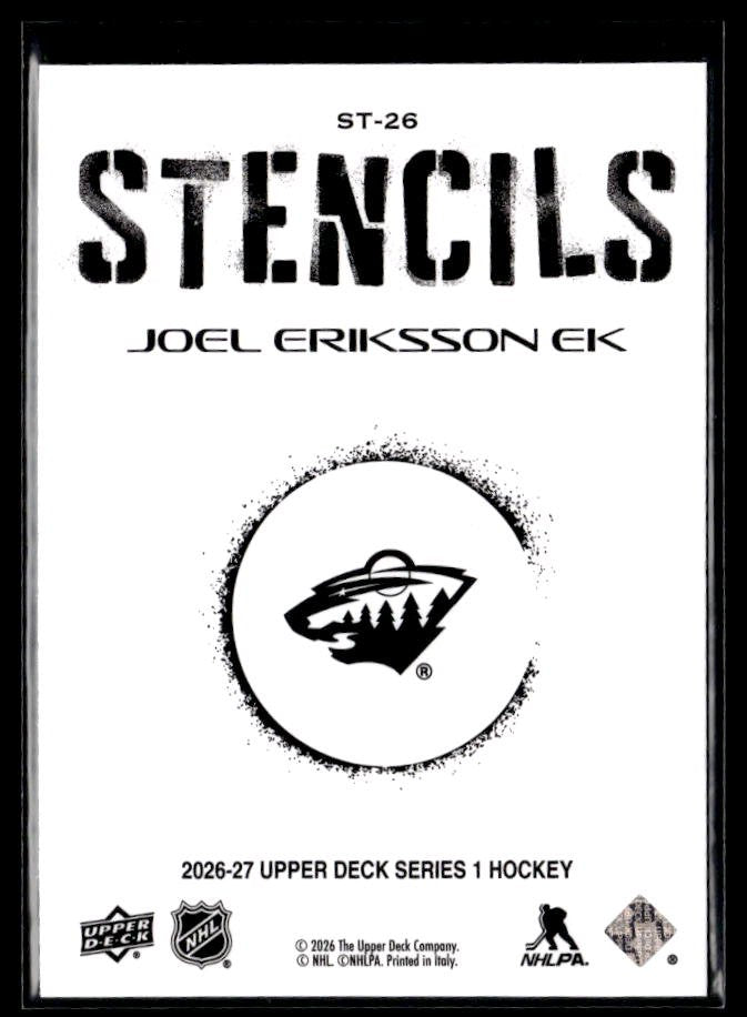2026-27 Upper Deck Series 1 Hockey Stencils #ST-26 Joel Eriksson Ek (2)