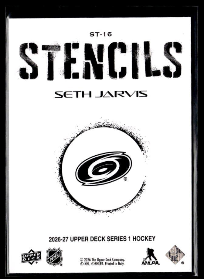 2026-27 Upper Deck Series 1 Hockey Stencils #ST-16 Seth Jarvis (2)