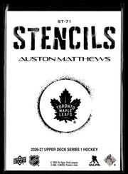 2026-27 Upper Deck Series 1 Hockey Stencils #ST-71 Auston Matthews (2)
