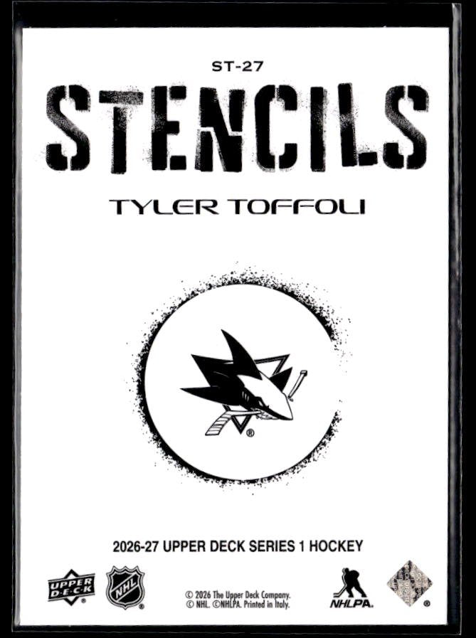2026-27 Upper Deck Series 1 Hockey Stencils #ST-27 Tyler Toffoli (2)