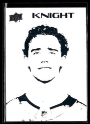 Hockey single: Spencer Knight #ST-60 (Stencils) from 2026-27 Upper Deck Series 1