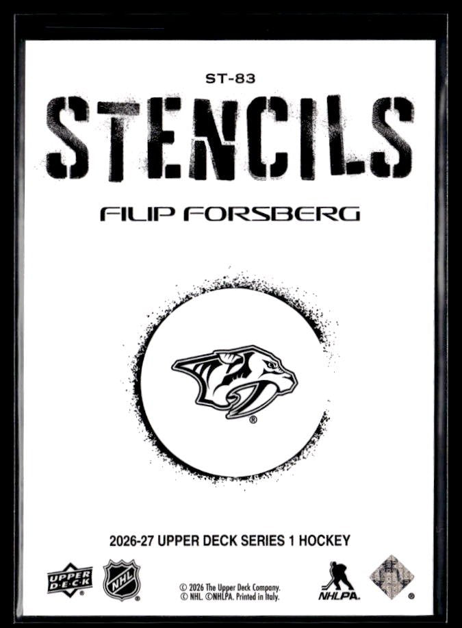 2026-27 Upper Deck Series 1 Hockey Stencils #ST-83 Filip Forsberg (2)