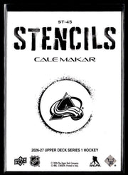 2026-27 Upper Deck Series 1 Hockey Stencils #ST-45 Cale Makar (2)