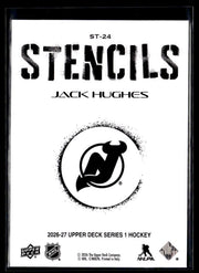 2026-27 Upper Deck Series 1 Hockey Stencils #ST-24 Jack Hughes (2)
