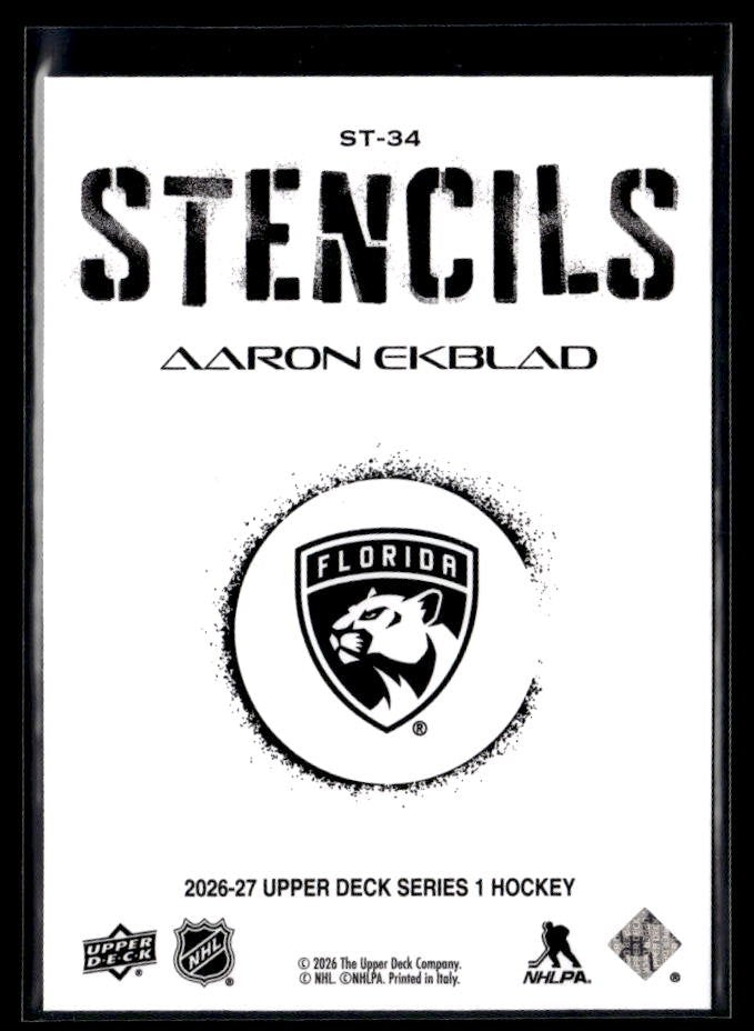 2026-27 Upper Deck Series 1 Hockey Stencils #ST-34 Aaron Ekblad (2)