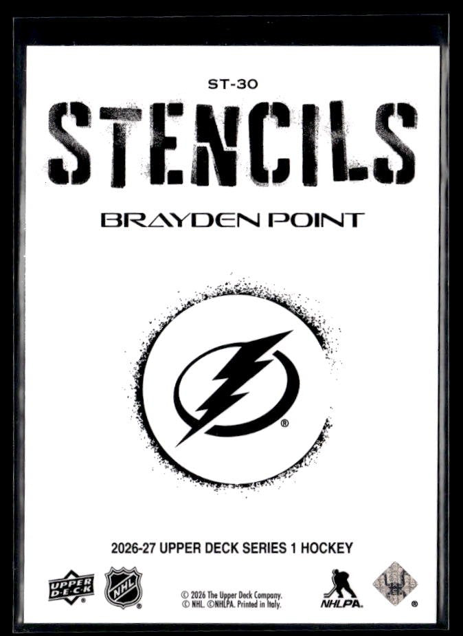 2026-27 Upper Deck Series 1 Hockey Stencils #ST-30 Brayden Point (2)