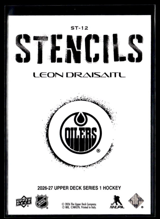 2026-27 Upper Deck Series 1 Hockey Stencils #ST-12 Leon Draisaitl (2)