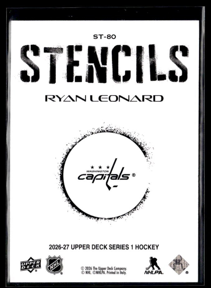 2026-27 Upper Deck Series 1 Hockey Stencils #ST-80 Ryan Leonard (2)
