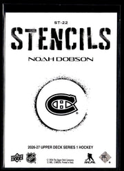 2026-27 Upper Deck Series 1 Hockey Stencils #ST-22 Noah Dobson (2)