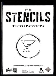 2026-27 Upper Deck Series 1 Hockey Stencils #ST-48 Theo Lindstein (2)