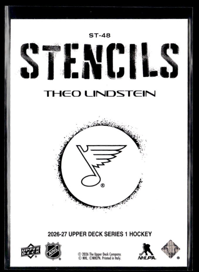 2026-27 Upper Deck Series 1 Hockey Stencils #ST-48 Theo Lindstein (2)
