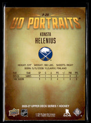 2026-27 Upper Deck Series 1 Hockey UD Portraits #P-29 Konsta Helenius (2)