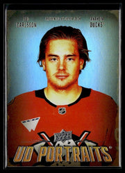 Hockey single: Leo Carlsson #P-9 (UD Portraits) from 2026-27 Upper Deck Series 1
