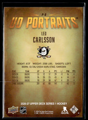 2026-27 Upper Deck Series 1 Hockey UD Portraits #P-9 Leo Carlsson (2)