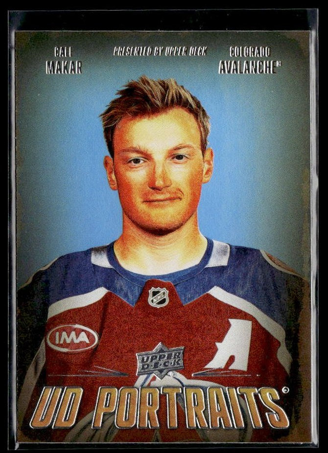 Hockey single: Cale Makar #P-15 (UD Portraits) from 2026-27 Upper Deck Series 1