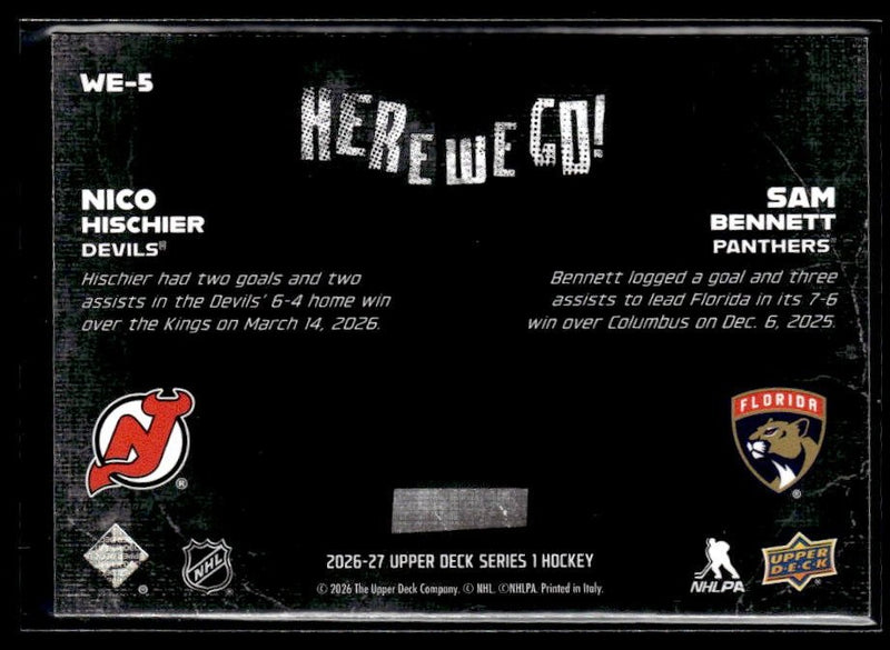 2026-27 Upper Deck Series 1 Hockey Here We Go #WE-5 Nico Hischier (2)