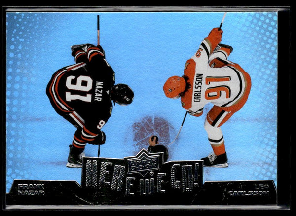 Hockey single: Frank Nazar / Leo Carlsson #WE-6 (Here We Go!) from 2026-27 Upper Deck Series 1