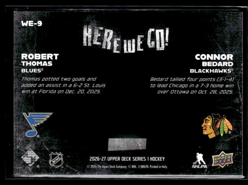 2026-27 Upper Deck Series 1 Hockey Here We Go! #WE-9 Robert Thomas (2)