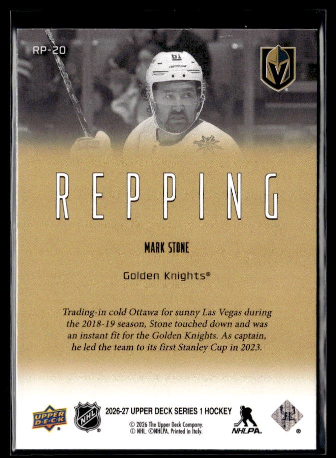 2026-27 Upper Deck Series 1 Hockey Repping #RP-20 Mark Stone (2)
