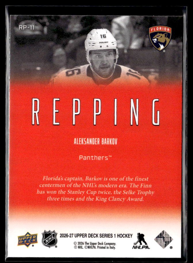 2026-27 Upper Deck Series 1 Hockey Repping #RP-11 Aleksander Barkov (2)