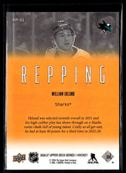 2026-27 Upper Deck Series 1 Hockey Repping #RP-10 William Eklund (2)