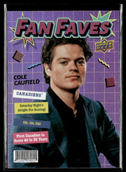 Cole Caufield - #FF-4 Fan Faves hockey card from 2026-27 Upper Deck Series 1