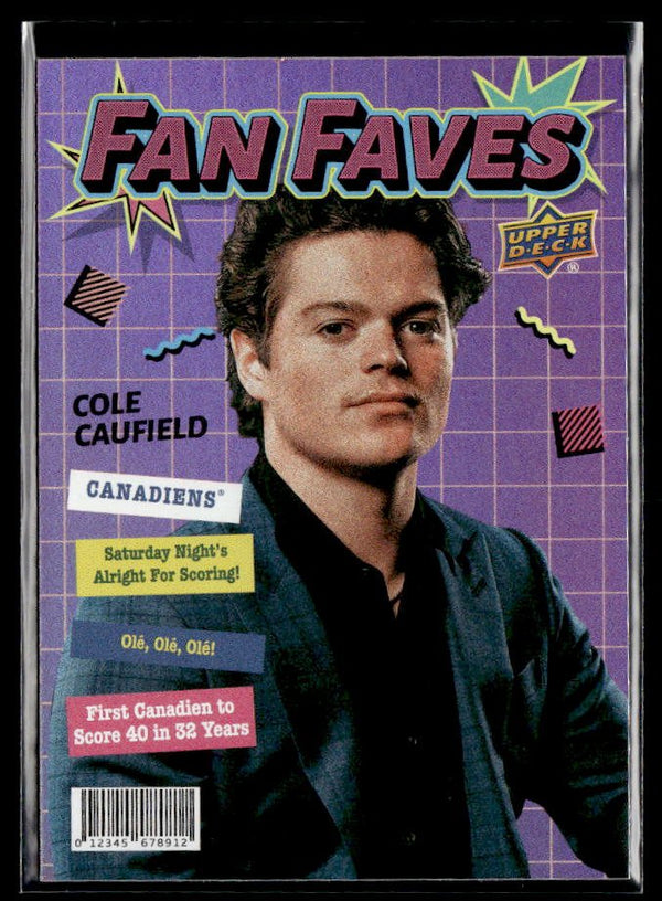 Cole Caufield - #FF-4 Fan Faves hockey card from 2026-27 Upper Deck Series 1