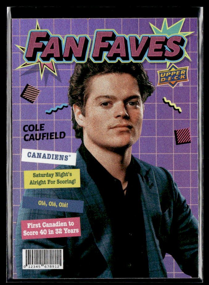 Cole Caufield - #FF-4 Fan Faves hockey card from 2026-27 Upper Deck Series 1