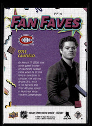 2026-27 Upper Deck Series 1 Hockey Fan Faves #FF-4 Cole Caufield (2)