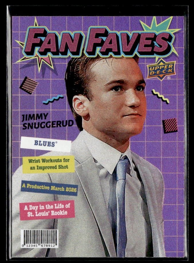 Hockey single: Jimmy Snuggerud RC #FF-24 (Fan Faves) from 2026-27 Upper Deck Series 1