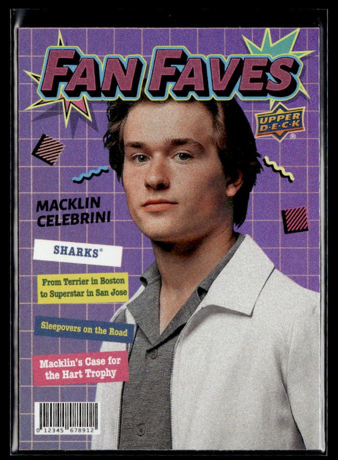 Macklin Celebrini - #FF-3 Fan Faves hockey card from 2026-27 Upper Deck Series 1