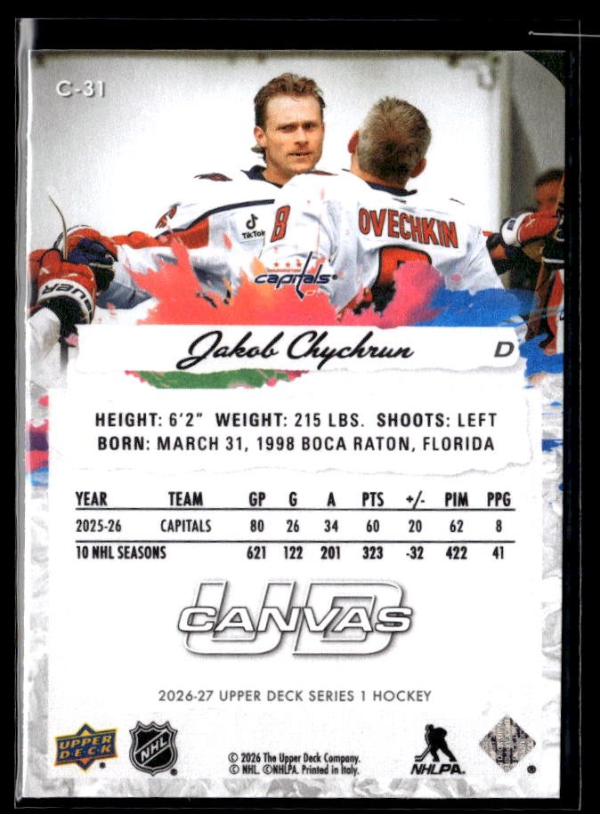 2026-27 Upper Deck Series 1 Hockey Canvas #C-31 Jakob Chychrun (2)