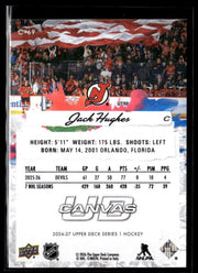 2026-27 Upper Deck Series 1 Hockey Canvas #C-89 Jack Hughes (2)