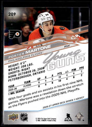 2025-26 Upper Deck Series 1 Hockey Young Guns #209 Porter Martone (2)